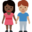 woman and man holding hands, dark skin tone, medium skin tone